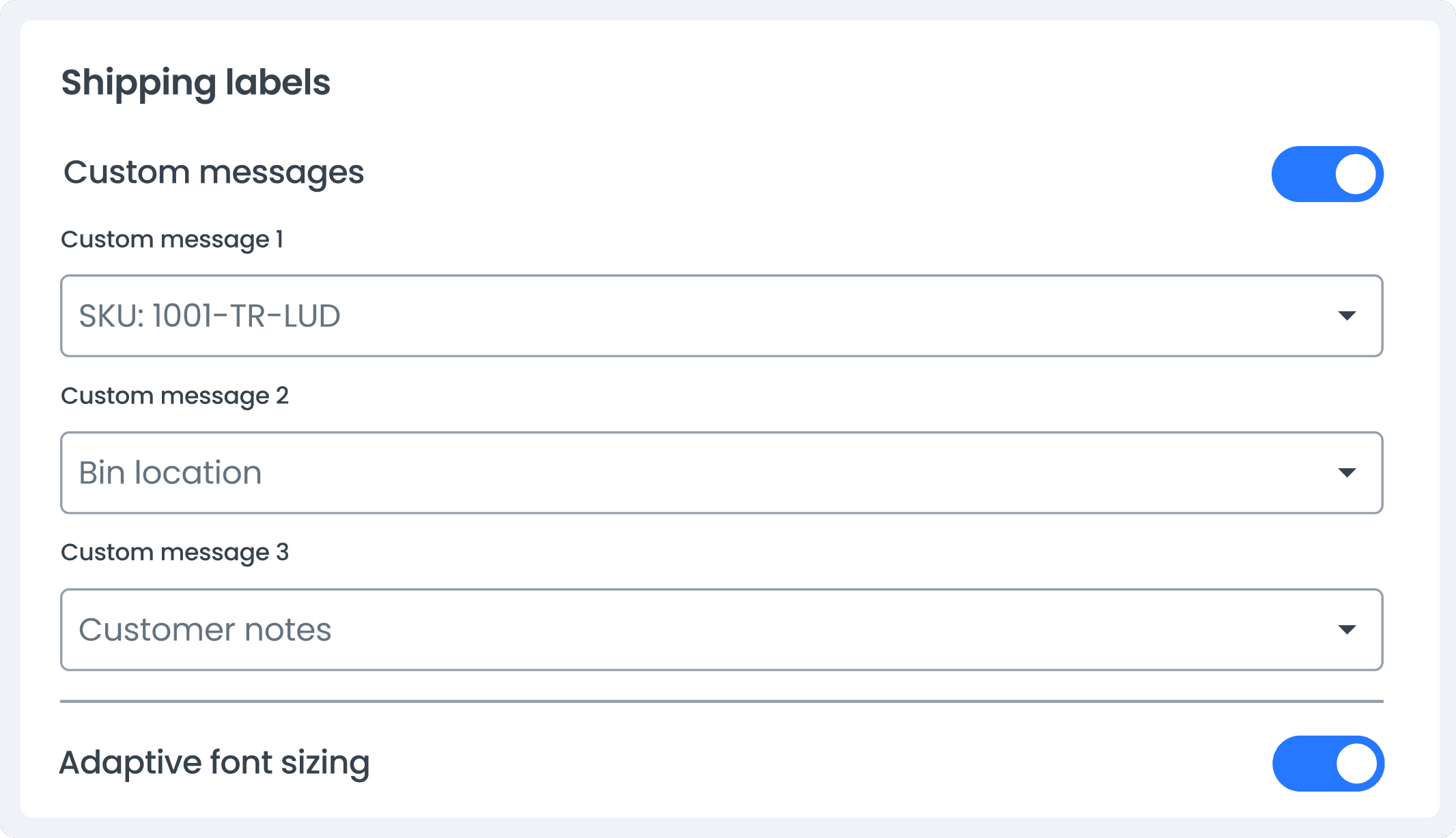 Customize shipping labels