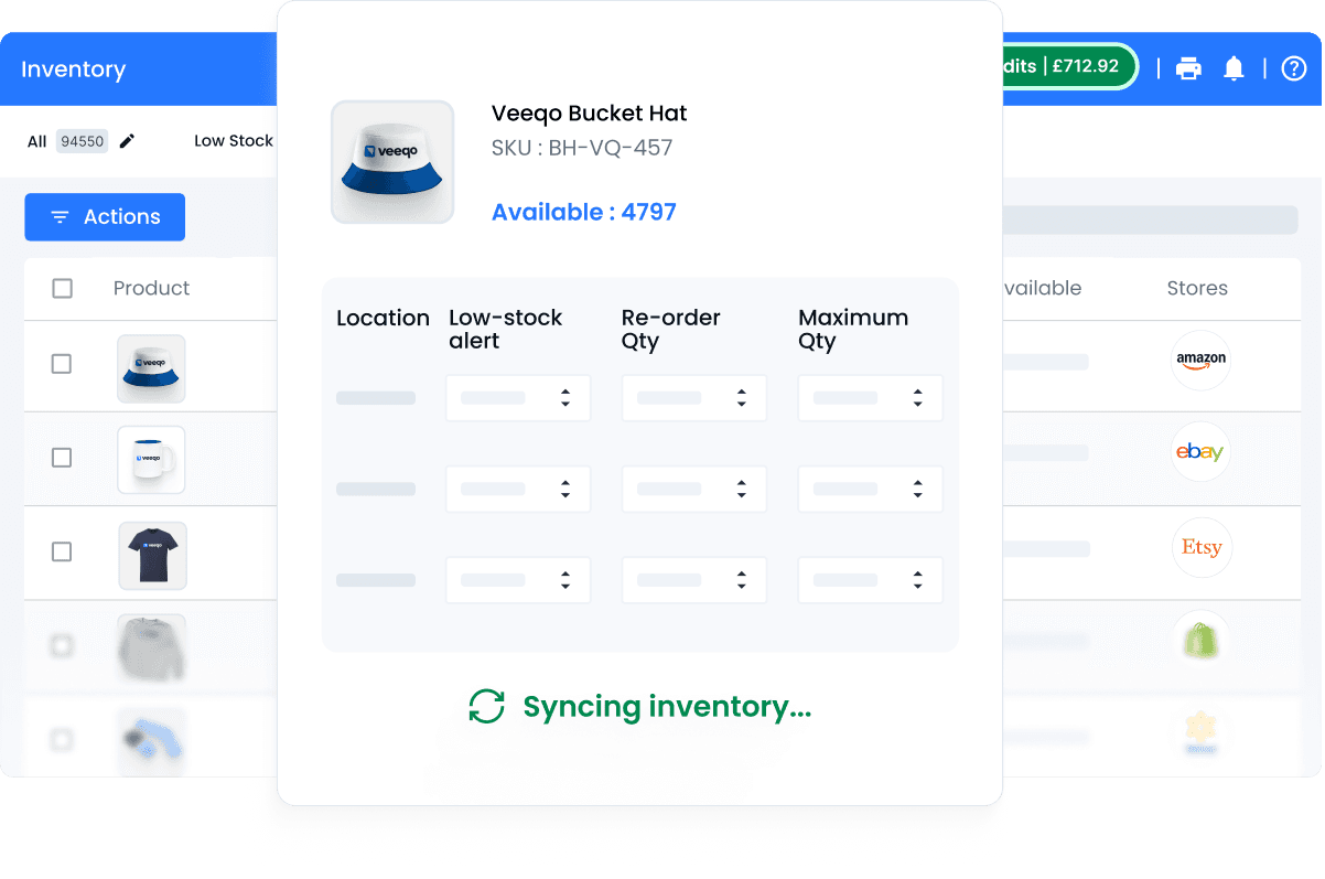 Inventory dashboard view