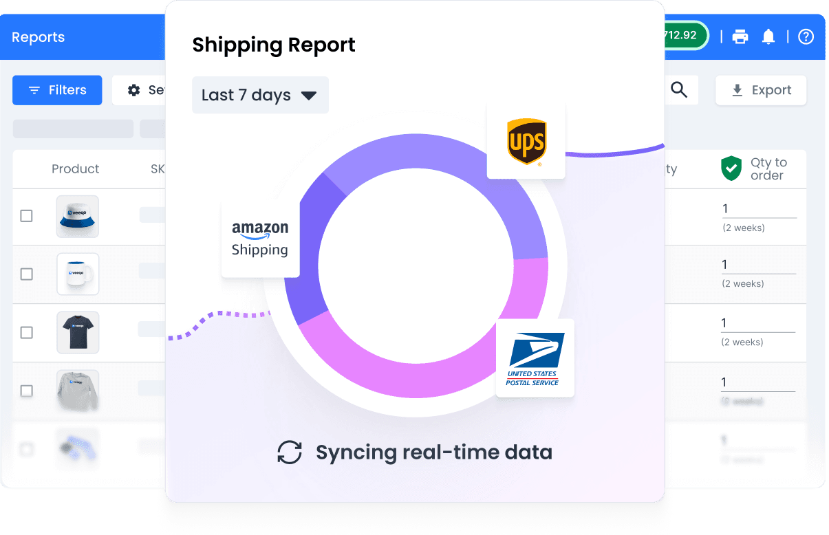 Warehouse dashboard view