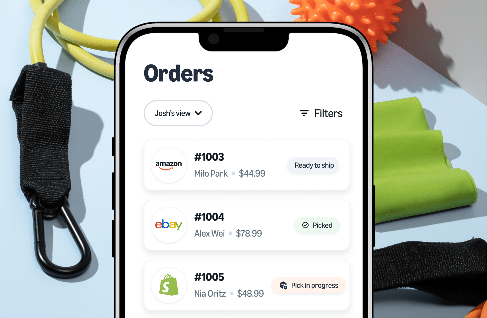 Image of stock syncing across Amazon, Ebay, Etsy and Shopify